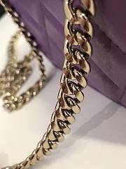 Fortok Chanel 22ss Thick Chain Shoulder Bag in Purple 13×17×6cm - 3