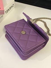 Fortok Chanel 22ss Thick Chain Shoulder Bag in Purple 13×17×6cm - 4