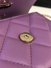 Fortok Chanel 22ss Thick Chain Shoulder Bag in Purple 13×17×6cm - 2