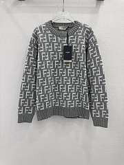 Fortok Fendi Grey FF Chenille Knit Jumper - 1
