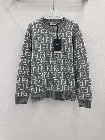 Fortok Fendi Grey FF Chenille Knit Jumper