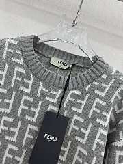 Fortok Fendi Grey FF Chenille Knit Jumper - 5