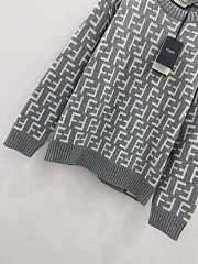 Fortok Fendi Grey FF Chenille Knit Jumper - 4