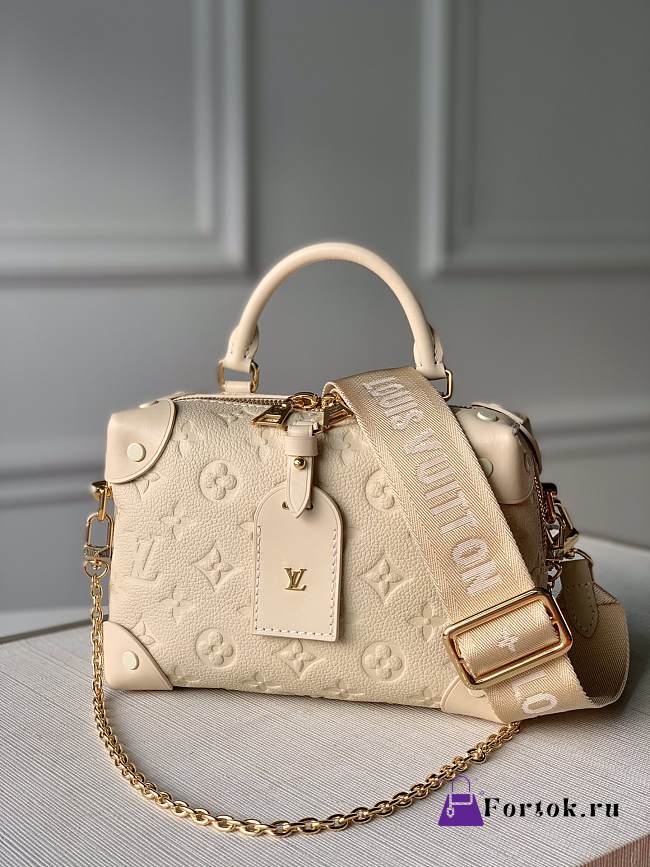 Fortok Louis Vuitton Petite Malle Souple Bag Beige M45394 20x14x7.5cm - 1