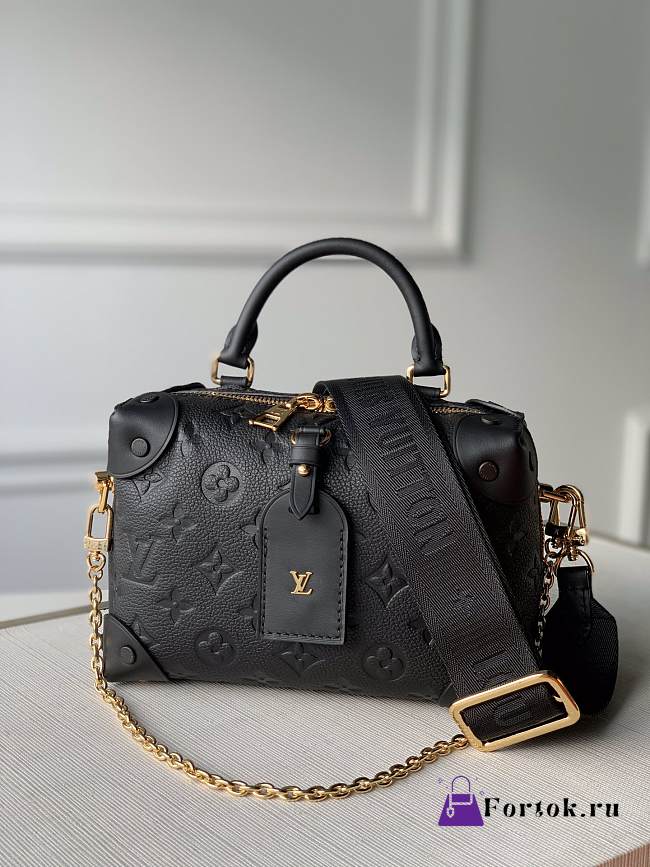Fortok Louis Vuitton Petite Malle Souple Bag Black M45393 20x14x7.5cm - 1