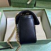 Fortok Gucci Marmont Double G Rivets Bag in Black 22x13x6cm - 6