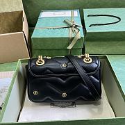 Fortok Gucci Marmont Double G Rivets Bag in Black 22x13x6cm - 5