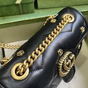 Fortok Gucci Marmont Double G Rivets Bag in Black 22x13x6cm - 4