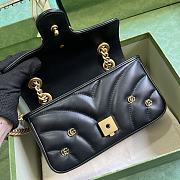 Fortok Gucci Marmont Double G Rivets Bag in Black 22x13x6cm - 3