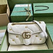 Fortok Gucci Marmont Double G Rivets Bag in White 22x13x6cm - 1