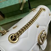 Fortok Gucci Marmont Double G Rivets Bag in White 22x13x6cm - 5