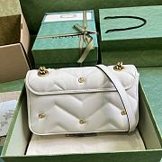Fortok Gucci Marmont Double G Rivets Bag in White 22x13x6cm - 4