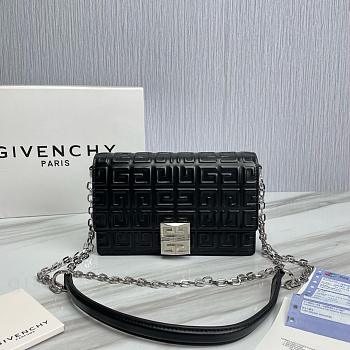 Fortok Givenchy 4G Embossed Leather Crossbody Bag in Black 20x13x5cm