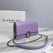 Fortok Givenchy Leather 4G Metal Buckle Chain Bag in Purple 20x13x5cm - 4