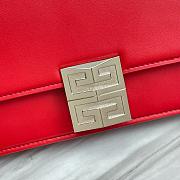 Fortok Givenchy Leather 4G Metal Buckle Chain Bag in Red 20x13x5cm - 4