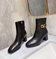 Fortok Valentino Vlogo Signature Calfskin Ankle Boots in Black 75mm - 1