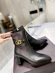 Fortok Valentino Vlogo Signature Calfskin Ankle Boots in Black 75mm - 6