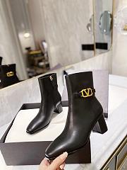 Fortok Valentino Vlogo Signature Calfskin Ankle Boots in Black 75mm - 5