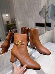 Fortok Valentino Vlogo Signature Calfskin Ankle Boots in Brown 75mm - 6