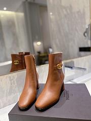Fortok Valentino Vlogo Signature Calfskin Ankle Boots in Brown 75mm - 5