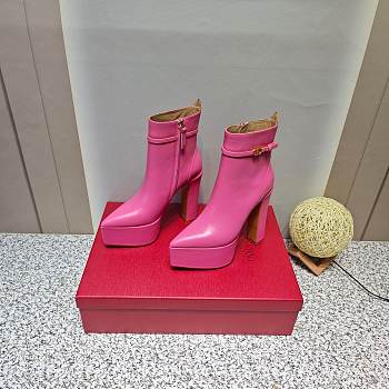 Fortok Valentino Sky-high Waterproof Platform and High-heeled Boots in Pink