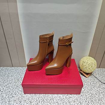 Fortok Valentino Sky-high Waterproof Platform and High-heeled Boots in Brown
