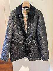 Fortok Burberry Diamond-quilted Belted Jacket in Black - 3