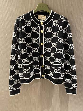 Fortok Gucci 23 Jacquard Cardigan in Black