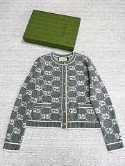 Fortok Gucci 23 Jacquard Cardigan in Grey - 1