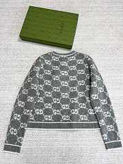 Fortok Gucci 23 Jacquard Cardigan in Grey - 5