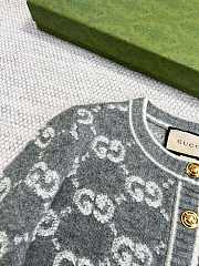 Fortok Gucci 23 Jacquard Cardigan in Grey - 4
