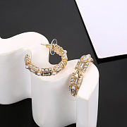 Fortok Chanel Light Gold Full-Diamond Earrings - 4