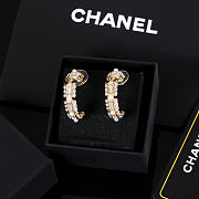 Fortok Chanel Light Gold Full-Diamond Earrings - 2