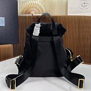 Fortok Prada Re-Nylon and Shearling Backpack in Black 25x20.5x11.5cm - 3