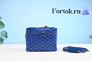 Fortok Goyard Goyardine Muse Vanity Case in Blue 20cm - 1