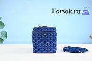 Fortok Goyard Goyardine Muse Vanity Case in Blue 20cm - 6