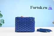 Fortok Goyard Goyardine Muse Vanity Case in Blue 20cm - 4