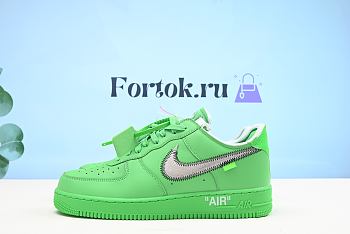 Fortok Nike Air Force 1 Low Off-White Brooklyn Green Spark DX1419-300 Sneakers 