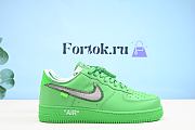 Fortok Nike Air Force 1 Low Off-White Brooklyn Green Spark DX1419-300 Sneakers  - 3