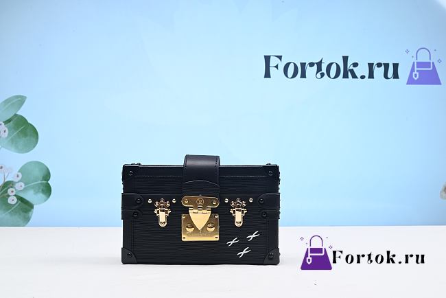 Fortok Louis Vuitton Petite Malle Bag Black M59179 20cm - 1