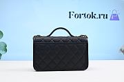 Fortok Chanel Caviar Quilted Small Top Handle Flap Bag Black 25cm - 2