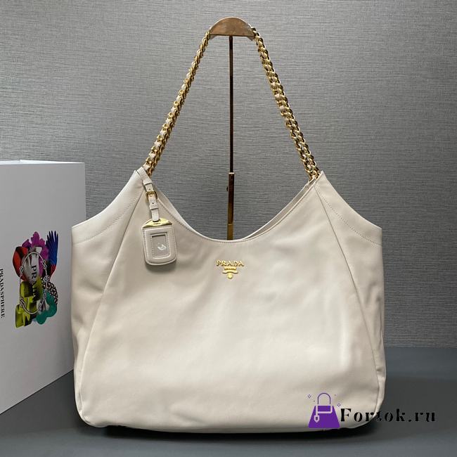 Fortok Prada Tote Bag in White 1BA638 39x29x19cm - 1