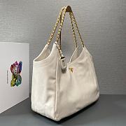 Fortok Prada Tote Bag in White 1BA638 39x29x19cm - 4