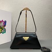 Fortok Prada Black Triangle-logo Leather Shoulder Bag 1BD343 28.5x14x7cm - 1
