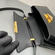 Fortok Prada Black Triangle-logo Leather Shoulder Bag 1BD343 28.5x14x7cm - 5