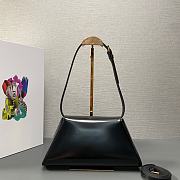 Fortok Prada Black Triangle-logo Leather Shoulder Bag 1BD343 28.5x14x7cm - 3