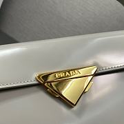 Fortok Prada Grey Triangle-logo Leather Shoulder Bag 1BD343 28.5x14x7cm - 6