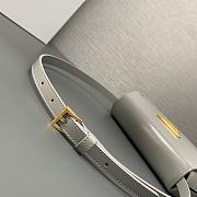 Fortok Prada Grey Triangle-logo Leather Shoulder Bag 1BD343 28.5x14x7cm - 5
