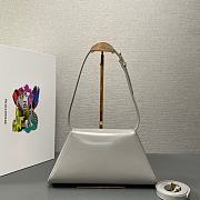 Fortok Prada Grey Triangle-logo Leather Shoulder Bag 1BD343 28.5x14x7cm - 4