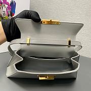 Fortok Prada Grey Triangle-logo Leather Shoulder Bag 1BD343 28.5x14x7cm - 2